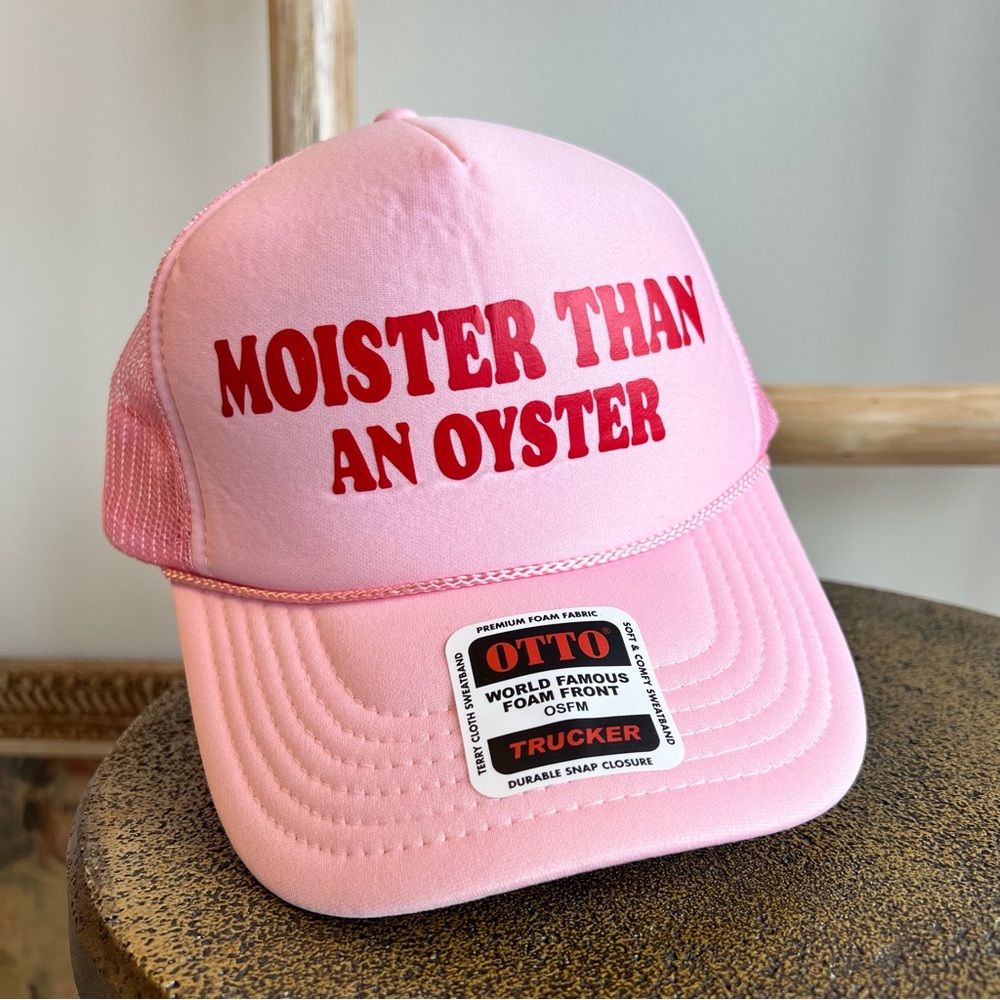 OTTO Pink Trucker Hat with Red Slogan